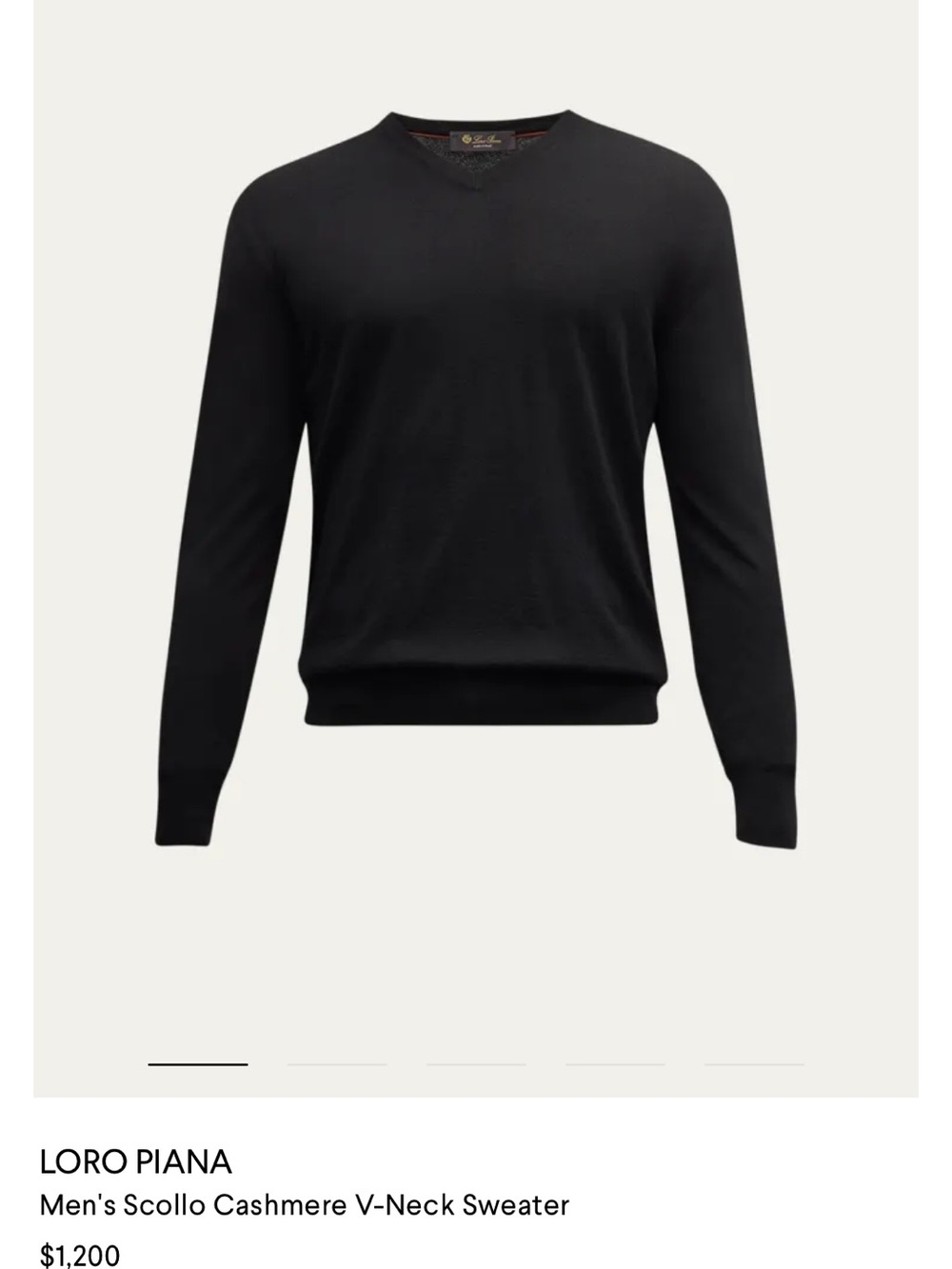 Loro Piana Black Baby Cashmere V Neck